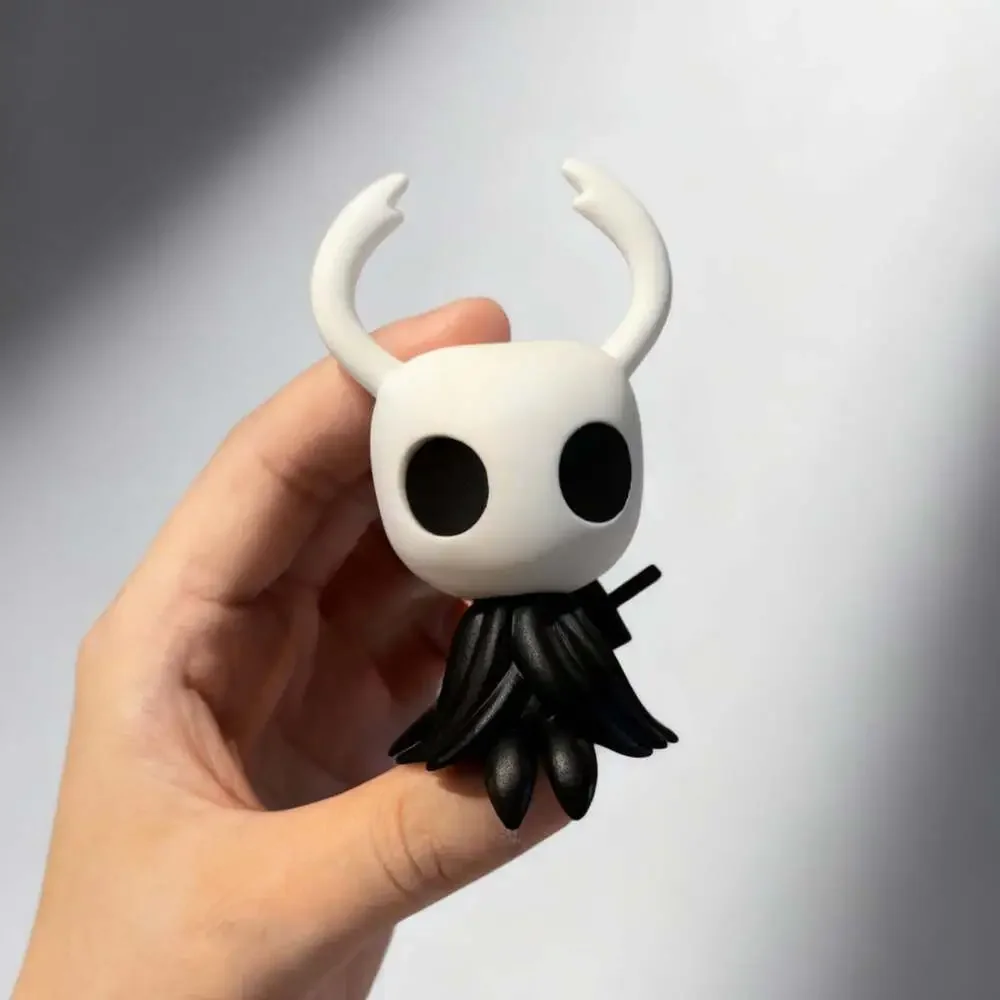 Hollow Knight Figure | Black White 3D Printed PLA | 9Cm Desk Display